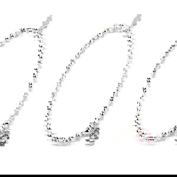 Mylee London Pink Crystal Heart on Silver Ball Bead Bracelet