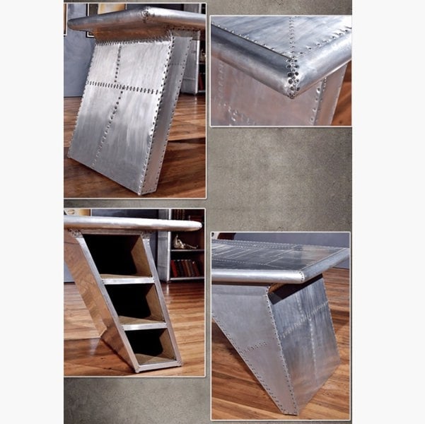 U8 Aviator Office Desk, Aviation Desk, Aluminium-Weilai Concept-Weilai Concept