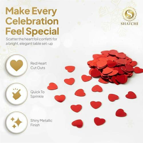 Red Jumbo Confetti Heart Decorations for Cards, Tables and Gift Bags image 5
