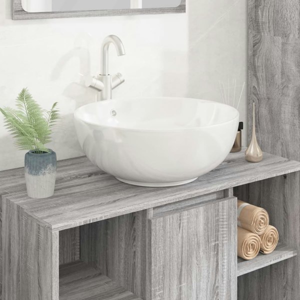 Berkfield Wash Basin White 44x17 cm Ceramic Round