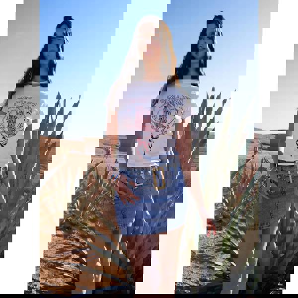 Pink Vanilla Cowboy Boot Embellished T-Shirt