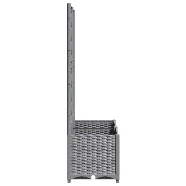 Berkfield Garden Planter with Trellis Light Grey 80x40x136 cm PP