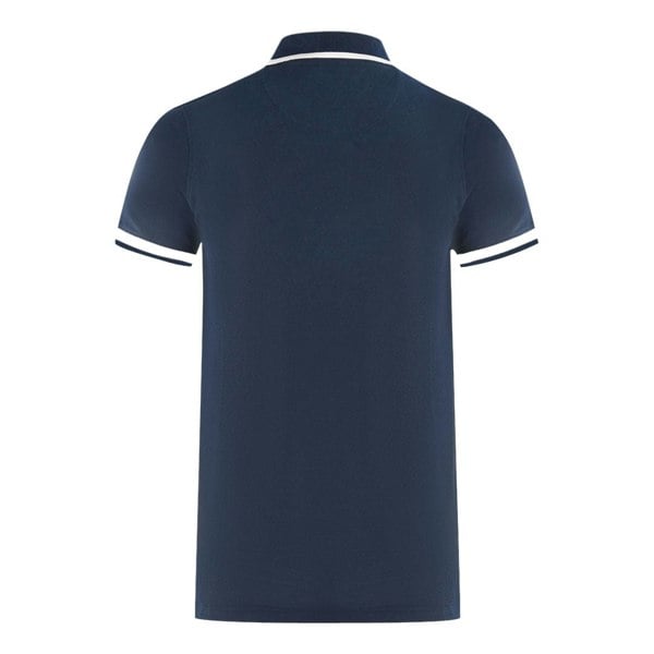 Aquascutum London Embroidered Badge Polo Shirt - Navy Blue