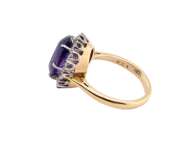 Amethyst and Diamond  Ring side view