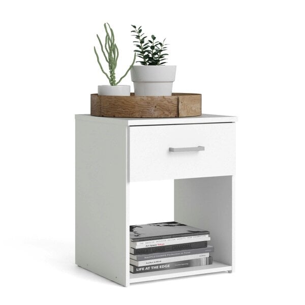 Wyld Haus Munich White Wooden Bedside Table 1 Drawer