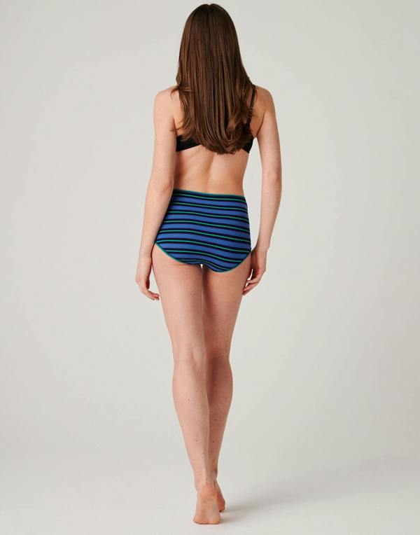 British Boxers Women's Bamboo Full Briefs – Riviera Pinstripe