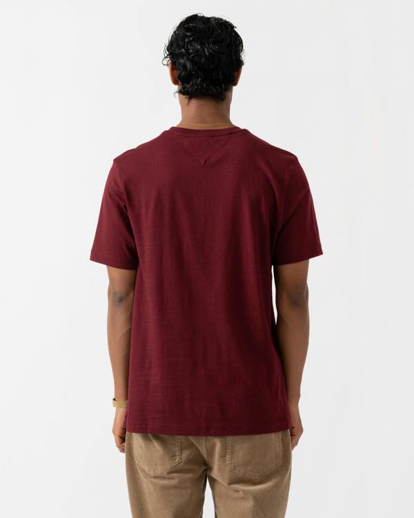 Tommy Hilfiger Essential Seasonal Regular Fit Solid Mens T-Shirt - Burgundy