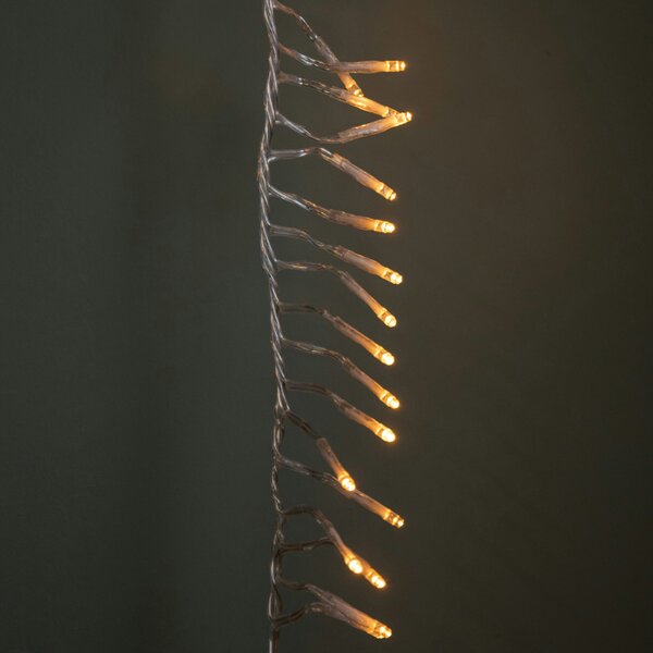 Samuel Alexander 9.3m 720 LED Christmas Cluster String Lights with Timer in Vintage Gold on Clear Cable