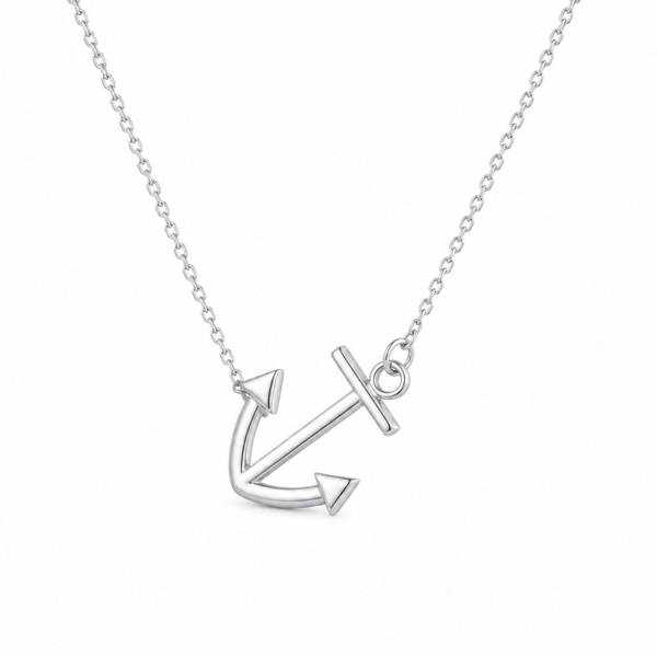 Spero London Sterling Silver Anchor Seawoman Necklace