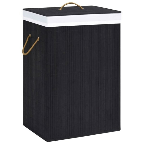 Berkfield Bamboo Laundry Basket Black