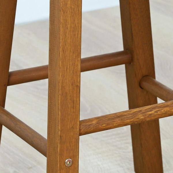 WALPLUS Tioman Outdoor Hardwood Promo Arch Bar Stool, Set of 2, Natural | Modern Home Decor