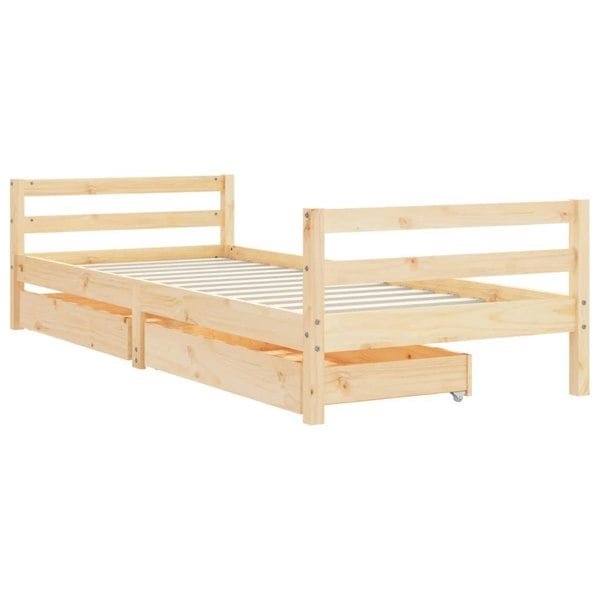Berkfield Kids Bed Frame with Drawers 80x200 cm Solid Wood Pine