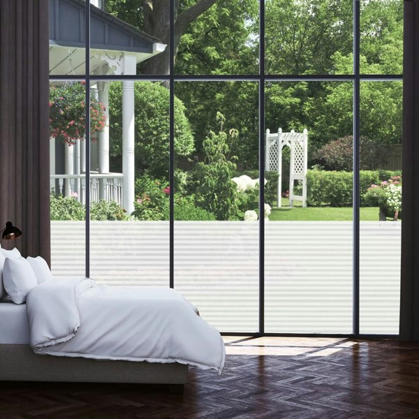 Berkfield Frosted Privacy Window Film Adhesive Stripes 0.9x100 m