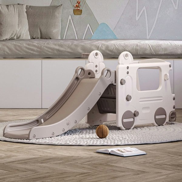 Indoor Baby Bus Toddlers Safety Climber Playset with Slide Swing & Slide Living and Home