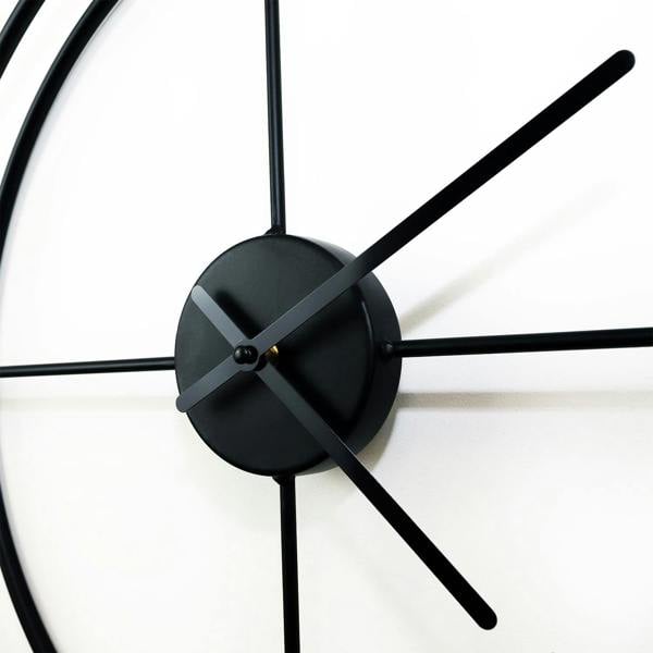WALPLUS WC2138 - Black Larry's Minimalist Iron Wall Clock - 50 cm / 19.7 in