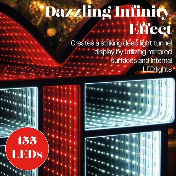 Scotts of Stow Xmas Haus Multicolour LED Infinity Light Gift Box Indoor Decoration with Timer