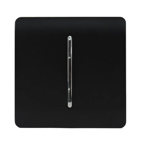 Trendi Switch 1 Gang Intermediate Rocker Light Switch in Matt Black