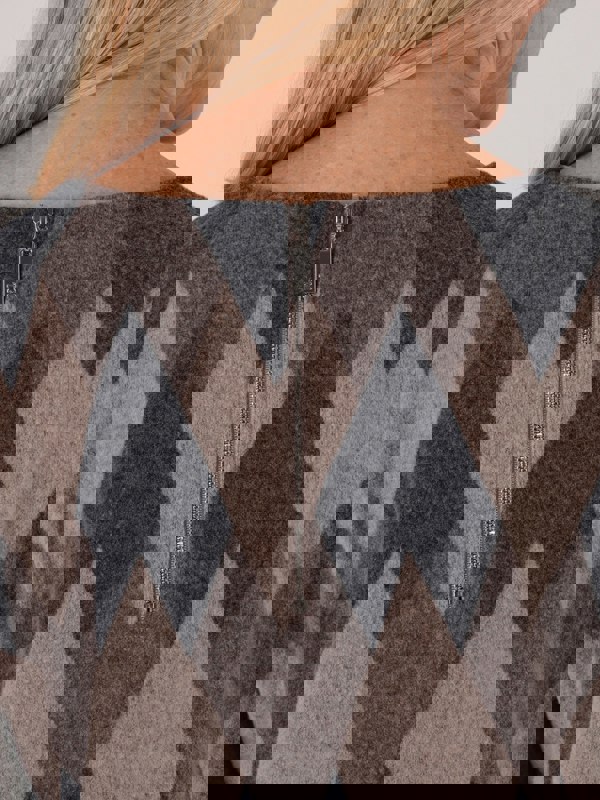 TIGI-Wear Argyle Aop Zip Back - Brown