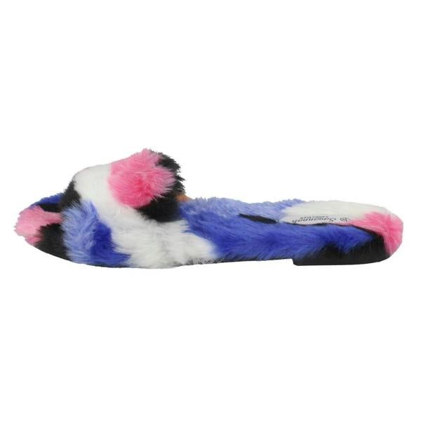 Savannah Ladies Savannah Flat Fur Mules F00091