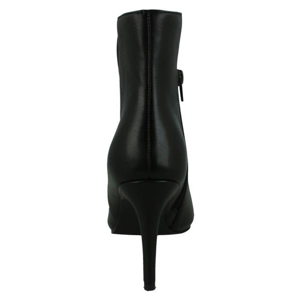 Spot On Ladies Spot On High Heel Leather Ankle Boots with Inside Zip F51212