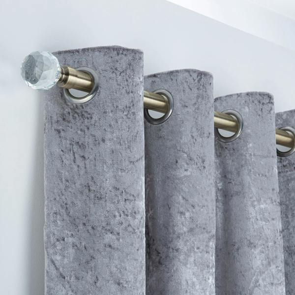 A.Unique Home Gem Crystal Extendable Curtain Pole (25/28mm) (Antique Brass,70cm - 120cm)