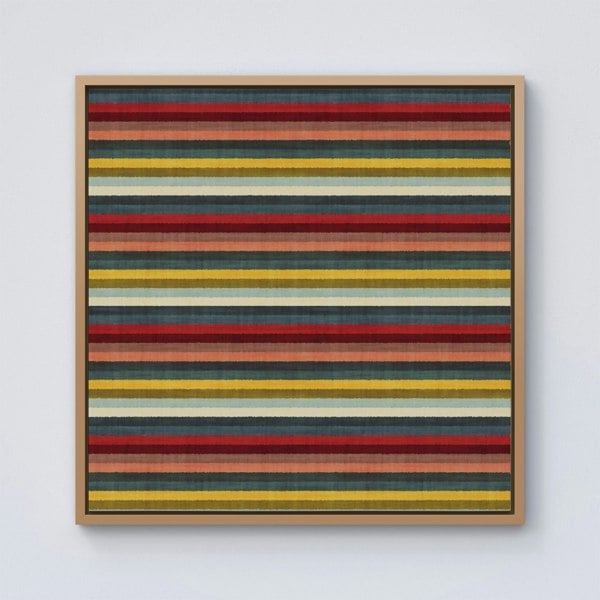 Warren Reed Multicolour Striped Brish Pattern Framed Canvas