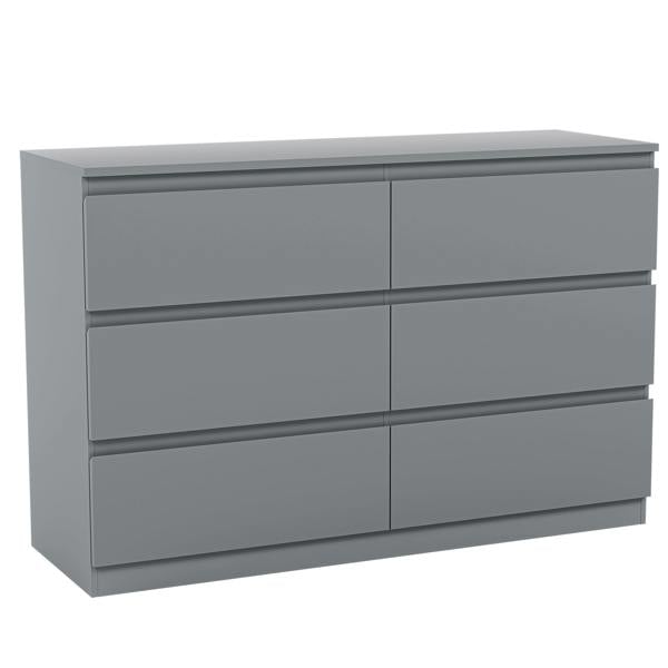 Vida Designs Denver 6 Drawer Chest, Black