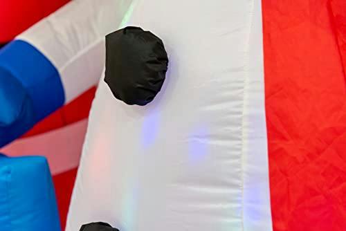 1.8m to 2.4m Inflatable Waving Snowman with North Pole Sign Board, Pre-Lit White LED Lights image 8