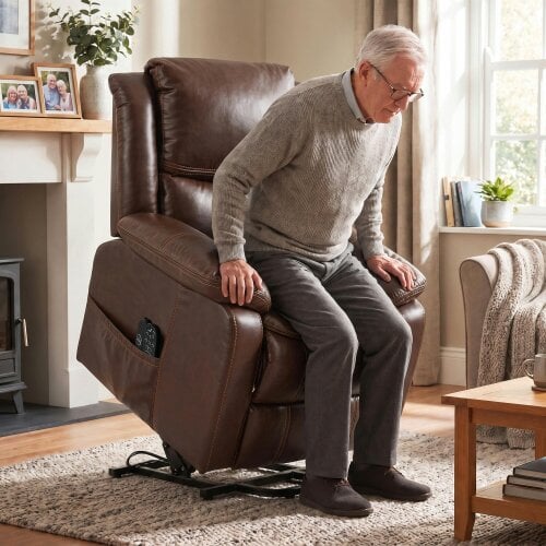 HOMCOM Riser Recliner Chair with Massage and Heat for Elderly, Brown