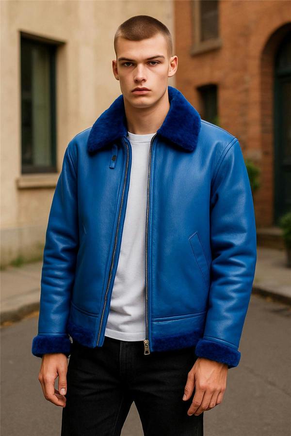 Infinity Leather Mens B3 Bomber RAF Aviator Sheepskin Jacket -Wyndham