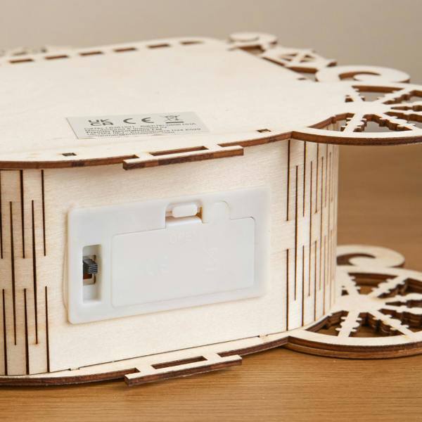 Samuel Alexander 25cm Battery Powered Light Up Wooden Christmas Carriage Village with Warm White LEDs