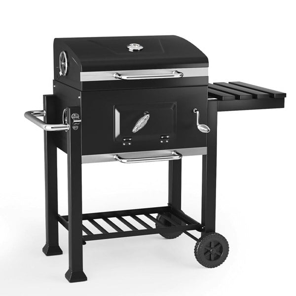 Charcoal BBQ Grill Barrel with Side Table Garden BBQ Grill Living and Home