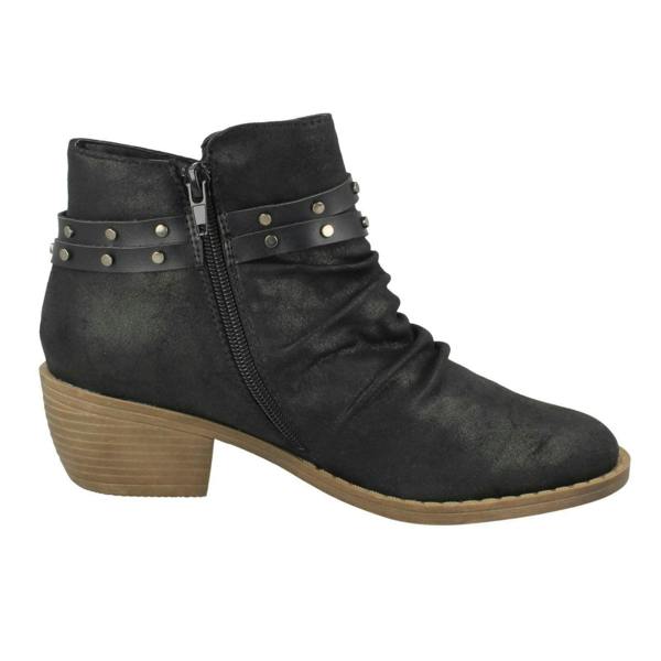 Down to Earth Ladies Down To Earth Rouched Ankle Boots F50948