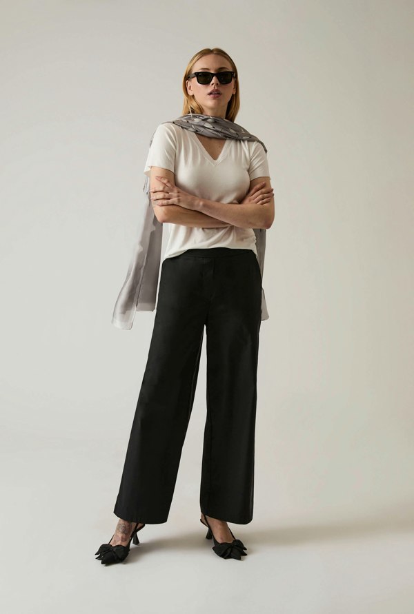 James Lakeland Cotton Black Trousers