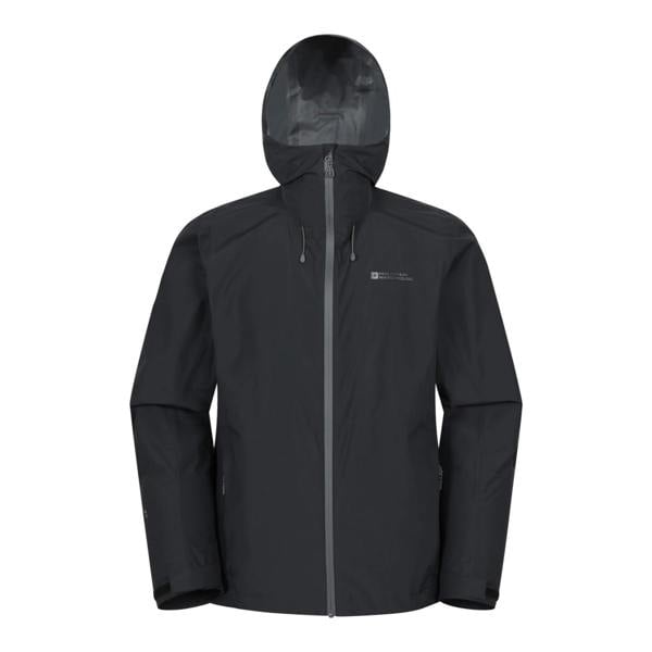 Mountain Warehouse Mens Aerovent 2.5 Layer Stretch Waterproof Jacket - Black - 