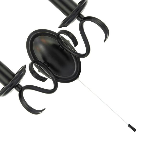 Traditional Wall Light Fixture with Pull Switch and Black Arms and Sconces Image 4