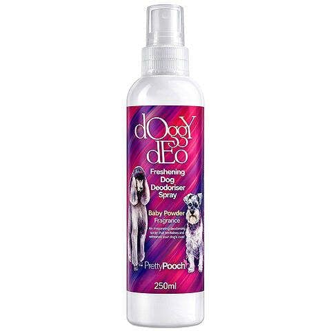 Pretty Pooch Dog Deodoriser Spray Perfume 250ml - Baby Powder - Freshening Dry Shampoo Spray for Dogs