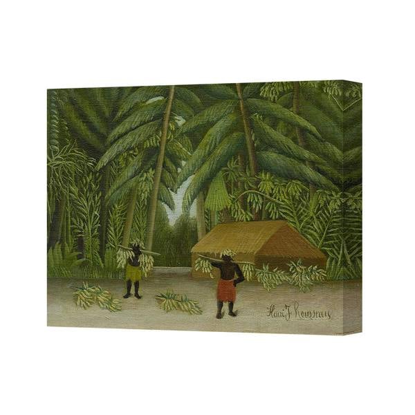 Benjamin Tate Design Jungle Village Scene Canvas Print Reproduction In Rousseau Style