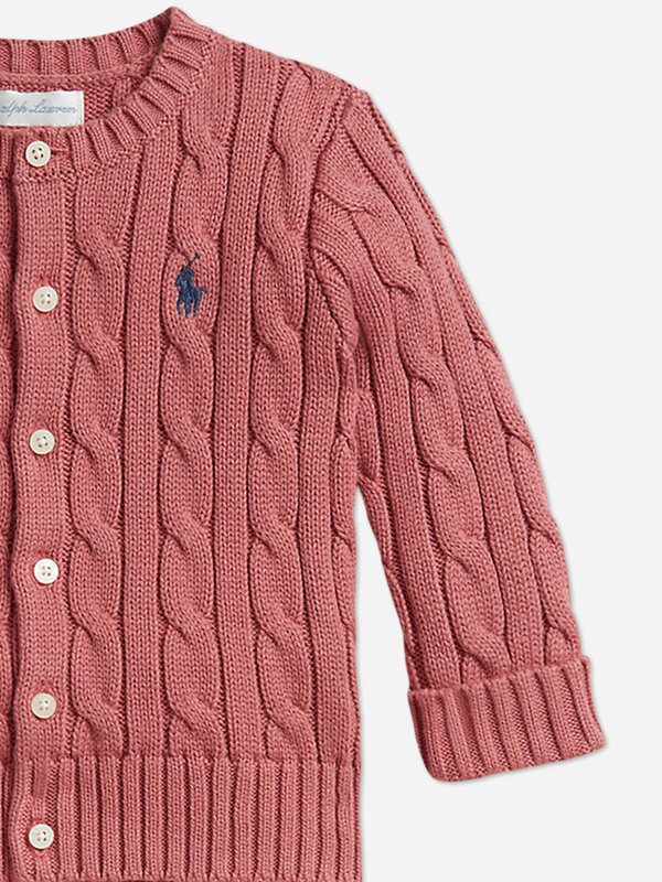 Ralph Lauren Kids Ralph Lauren Baby Girls Cable Knit Trouser Set in Pink