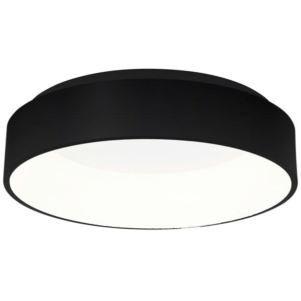 Milagro Ohio LED Flush Ceiling Lamp In Stylish Matt Black 24W(122W) With A Diameter of 45CM