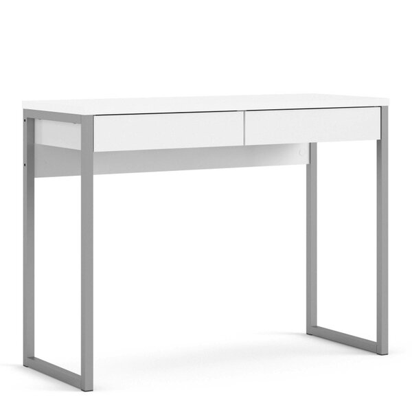 Wyld Haus Billabong White Gloss Office Desk 2 Drawers