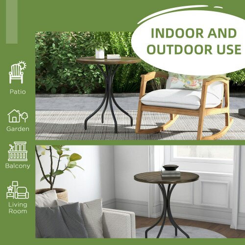 Wyld Haus Rabasu Galvanised Steel Brown Round Garden Bistro Table