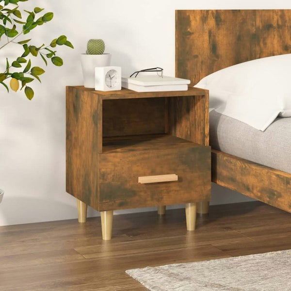 Berkfield Bedside Cabinet Smoked Oak 40x35x47 cm