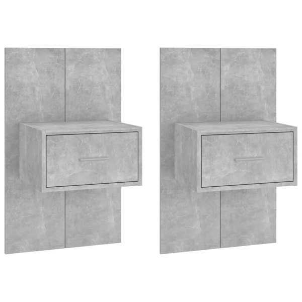 Berkfield Wall-mounted Bedside Cabinets 2 pcs Concrete Grey