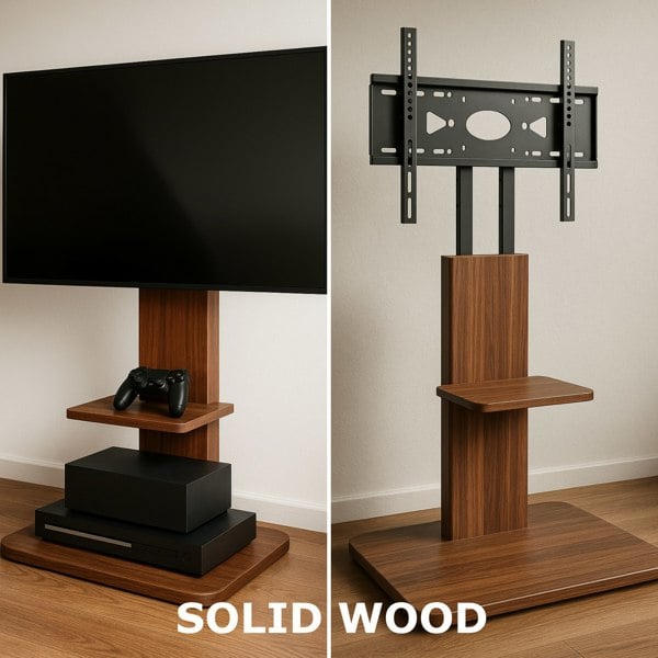 BMBO 2 Tier Adjustable TV Floor Stand With 2 Shelves