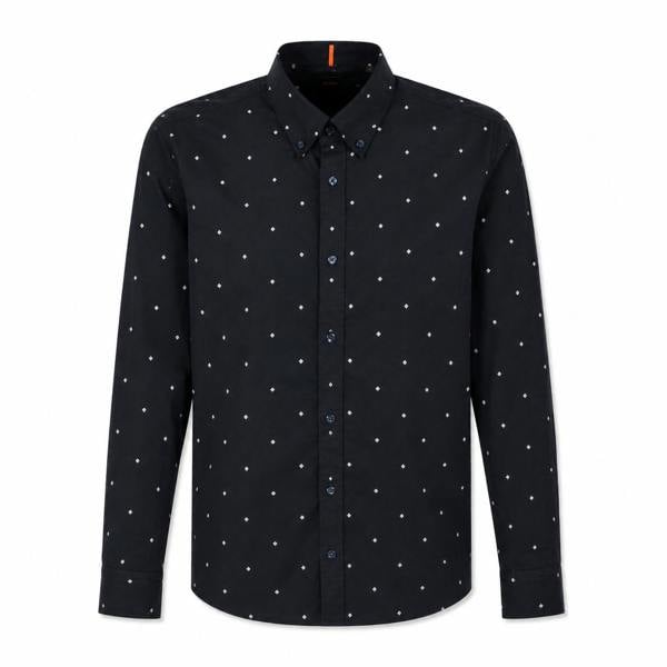 BOSS Rickert Pattern Shirt Dark Navy