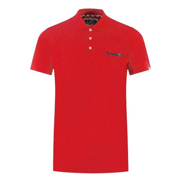 Aquascutum Unisex Adult Boxed Logo Polo Shirt - Red
