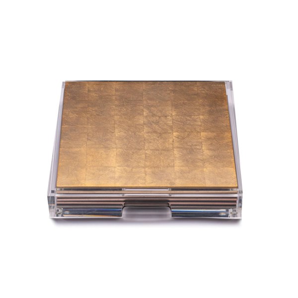 Placebox Clear Silver Leaf Chic Matte Gold - Posh Trading Company  - Interior furnishings london