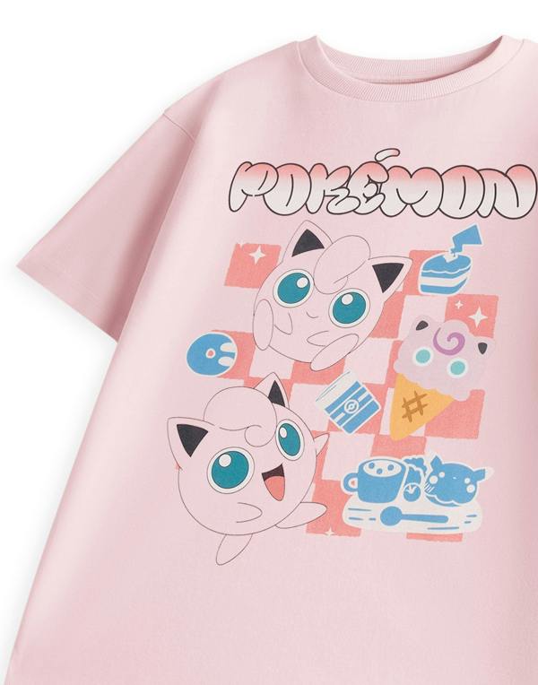 Vanilla Underground Pokemon Girls Pink Jigglypuff Short Sleeved T-Shirt