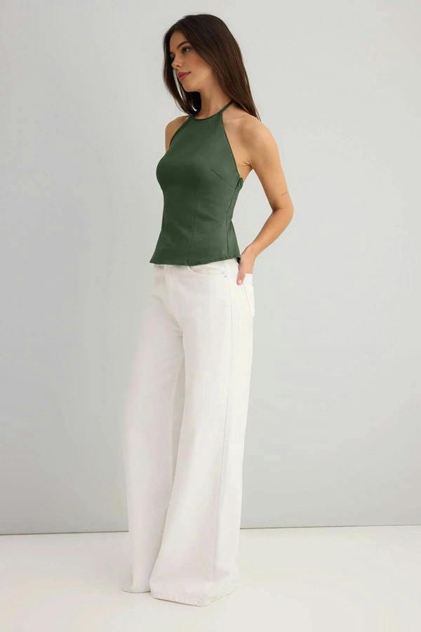 WOVCOR Thin-strapped Woven Blouse